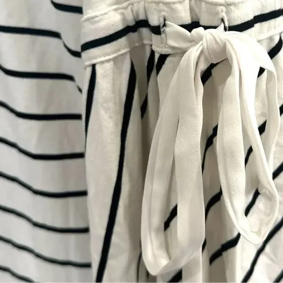 White House Black Market XL Striped Bell Sleeve Blouse with Ribbon Tie - Picture 6 of 11